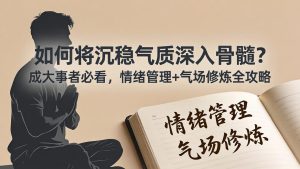 付费文章：如何将沉稳气质深入骨髓？成大事者必看，情绪管理+气场修炼全攻略-KJ分享