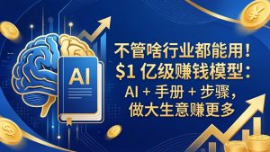 不管啥行业都能用!$1 亿级赚钱模型:AI + 手册 + 步骤,做大生意赚更多-KJ分享
