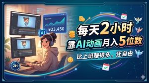 每天 2 小时,靠 AI 动画月入 5 位数,比上班赚得多,还自由-KJ分享