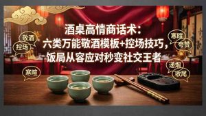 付费文章：酒桌高情商话术：六类万能敬酒模板+控场技巧，饭局从容应对秒变社交王者-KJ分享