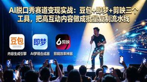 AI脱口秀赛道变现实战:豆包+即梦+剪映三个工具,把高互动内容做成批量复制流水线-KJ分享