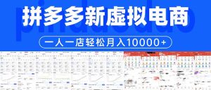拼多多虚拟电商一人一店轻松月入10000+-KJ分享