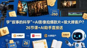 学《叙事的科学》=AI影像拍爆款片+接大牌客户？26节课+AI助手直接送【原创双语字幕】-KJ分享