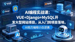 AI编程实战课：VUE+Django+MySQL开发大型网站项目，从入门到项目落地，AI助力编程小白逆袭-KJ分享