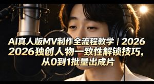 AI真人版MV制作全流程教学｜2026独创人物一致性解锁技巧，从0到1批量出成片-KJ分享