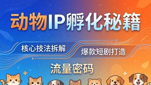 动物IP孵化全套秘籍,三大核心技法拆解,打造爆款萌宠短剧,轻松拿捏赛道流量密码-KJ分享