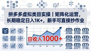 拼多多虚拟类目实操|矩阵化运营,长期稳定日入 1K+,新手可直接抄作业-KJ分享