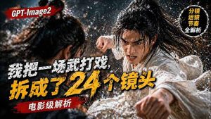 用GPT-Image2，把一段武打对决拆成24个连续镜头，从人物建立、动作衔接、运镜节奏，到情绪爆发-KJ分享