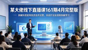 某大佬线下直播课161期4月完整版，拆解抖音起号投流话术运营，实战打法全流程拆解学习-KJ分享
