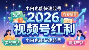 2026视频号红利实战营，大佬亲授起号、内容、直播、IP、投流、私域、矩阵全套落地打法-KJ分享