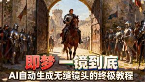 即梦AI一镜到底终极教程，智能补帧+运镜技巧，AI自动生成无缝丝滑长镜头高效出片-KJ分享