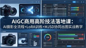 AIGC商用高阶技法落地课：AI摄影全流程+LoRA训练+MJSD协同出图实战教学-KJ分享