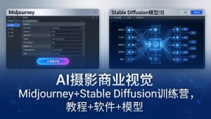 AI摄影商业视觉Midjourney+Stable Diffusion训练营，教程+软件+模型-KJ分享