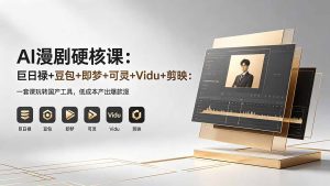 AI漫剧硬核课:巨日禄+豆包+即梦+可灵+Vidu+剪映:一套课玩转国产工具,低成本产出爆款漫剧-KJ分享