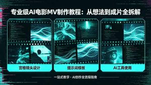 专业级AI电影MV制作教程，从想法到成片全拆解，宫格镜头+提示词模板+AI工具一站式教学-KJ分享