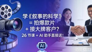 学《叙事的科学》= 拍爆款片 + 接大牌客户?26 节课 + AI 助手直接送!-KJ分享