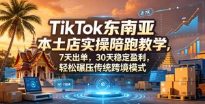 TikTok东南亚本土店实操陪跑教学,7天出单,30天稳定盈利,轻松碾压传统跨境模式-KJ分享