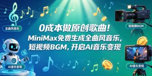 0成本做原创歌曲!MiniMax免费生成全曲风音乐,短视频BGM,开启AI音乐变现-KJ分享