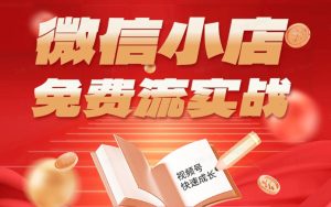 微信小店免费流实战，有货源无货源双模式，从开店到爆单全实操课，小白也能月入1W+-KJ分享