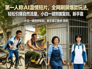 第一人称AI温情短片,全网刷屏爆款玩法,轻松引爆自然流量,小白一键照搬复刻,新手靠它稳步涨粉-KJ分享