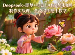 Deepseek+即梦+可灵｜AI古诗词动画制作实战课，全流程手把手教学-KJ分享