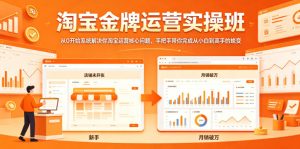 淘宝金牌运营实操班，从0开始系统解决你淘宝运营核心问题，手把手带你完成从小白到高手的蜕变-KJ分享