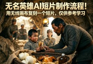 无名英雄AI短片制作流程!用无线画布复刻一个短片,仅供参考学习-KJ分享