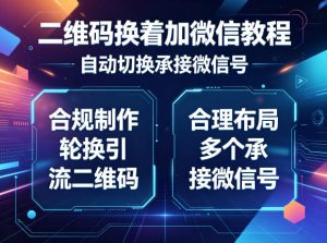 二维码换着加微信教程，自动切换承接微信号，合规制作轮换引流二维码，合理布局多个承接微信号-KJ分享