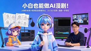 小白也能做AI漫剧！从角色场景分镜到配音剪辑导出，2D/3D/仿真人漫剧一步到位-KJ分享
