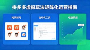 闭眼可复制的拼多多虚拟玩法，矩阵化运营，长期稳定日入 1000+-KJ分享