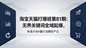淘宝天猫打爆班第81期：无界关键词全域起爆，标准计划4重打法稳投产比-KJ分享