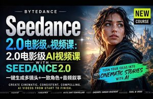 Seedance 2.0电影级AI视频课：一键生成多镜头+一致角色+音频叙事-KJ分享