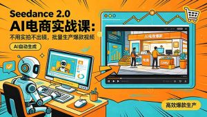 Seedance 2.0 AI电商实战课：不用实拍不出镜，批量生产爆款视频打爆GMV-KJ分享
