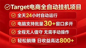 Target电商全自动挂机项目全天自动运行电脑可批量30+窗口运行日收益入800+-KJ分享