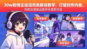 30w粉博主动漫另类解说教学,打破创作内卷,同款动漫做出差异化爆款内容-KJ分享