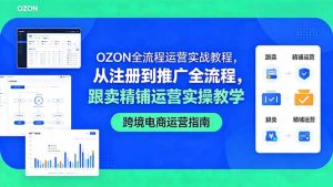 OZON全流程运营实战教程,从注册到推广全流程,跟卖精铺运营实操教学-KJ分享