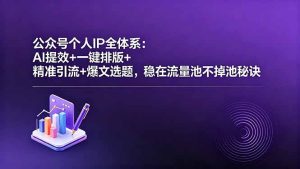 公众号个人IP全体系：AI提效+一键排版+精准引流+爆文选题，稳在流量池不掉池秘诀-KJ分享