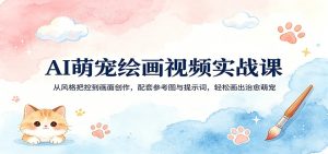 AI萌宠绘画视频实战课:从风格把控到画面创作,配套参考图与提示词,轻松画出治愈萌宠-KJ分享