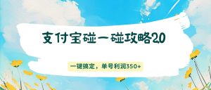 支付宝碰一碰攻略2.0，一键搞定，单号利润350+-KJ分享