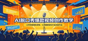 AI脱口秀爆款视频创作教学：从零拆解爆款逻辑，工具辅助轻松打造流量作品-KJ分享