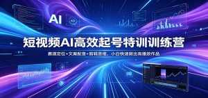 短视频AI高效起号特训训练营：赛道定位+文案配音+剪辑思维，小白快速做出高播放作品-KJ分享
