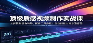 顶级质感视频制作实战课：从剪辑到调色转场，配套工具参数小白也能做出高水准作品-KJ分享