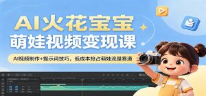 AI火花宝宝萌娃视频变现课：AI视频制作+提示词技巧，低成本抢占萌娃流量赛道-KJ分享