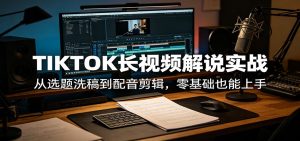 TIKTOK长视频解说实战：从选题洗稿到配音剪辑，零基础也能上手-KJ分享