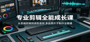专业剪辑全能成长课：从思维剪辑到调色音效，多品类片子制作全精通-KJ分享