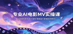 专业AI电影MV实操课：从创意构思到成片落地，零基础打造电影质感MV-KJ分享