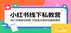 小红书线下私教营：用户决策路径拆解，AI搭建灵感库批量做爆款-KJ分享