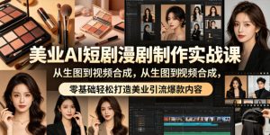 美业AI短剧漫剧制作实战课，从生图到视频合成，零基础轻松打造美业引流爆款内容-KJ分享