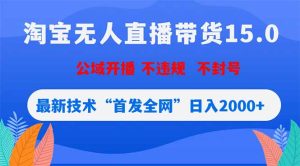 淘宝无人直播带货15.0，不封号，不违规，公域玩法，首发全网日入2000+-KJ分享