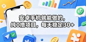 安卓手机就能做的,纯0撸项目,每天稳定30+-KJ分享